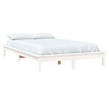 Bed Frame without Mattress White Super King Size Solid Wood 820557