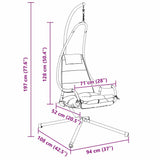 Hanging Egg Chair Folding Beige 94 x 107 x 196.5 cm Steel 42003855