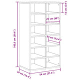 Shoe Rack Artisan Oak 54x34x100.5 cm Engineered Wood 855837