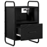 Hanging Bedside Cabinet Black Oak 40 x 30 x 60 cm 8013566