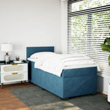 Box Spring Bed with Mattress Dark Blue 90x200 cm Velvet 3286226