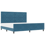ZNTS Bed Frame Dark Blue 200x200 cm Velvet 3344901