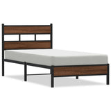 Bed Frame without Mattress Brown Oak 90x200 cm Engineered Wood 4017301