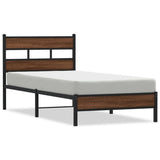 Bed Frame without Mattress Brown Oak 80x200 cm Engineered Wood 4017299