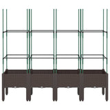 Garden Planter with Trellis Brown 160x40x142.5 cm PP 367965