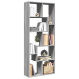 Room Divider Bookcase Grey Sonoma 67x25x161.5 cm Engineered Wood 858080