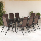 Folding Garden Chairs 8 pcs Brown Poly Rattan 3270611
