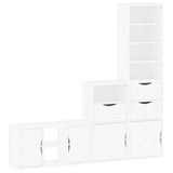 4 Piece TV Units with Storage ODDA White Solid Wood Pine 3365373
