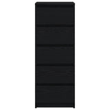 Sideboard with Drawers Black Oak 37.5x35x99 cm Engineered Wood 861761