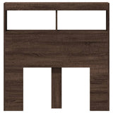 Headboard Cabinet with LED Brown Oak 100x17x102 cm 839188