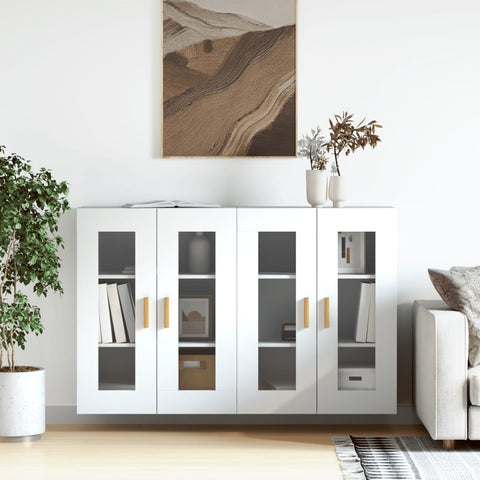 Wall Mounted Cabinets 2 pcs White Engineered Wood 3197897