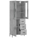 Highboard Concrete Grey 69.5x34x180 cm Engineered Wood 3198477