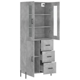 Highboard Concrete Grey 69.5x34x180 cm Engineered Wood 3198477