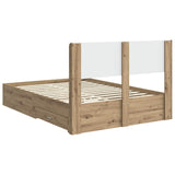 Bed Frame with Storage and Headboard Artisan Oak 120 x 190 cm 3414498