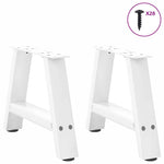 ZNTS Coffee Table Legs A-Shaped 2 pcs White 50x cm Steel 4012817