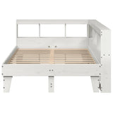 Bookcase Bed without Mattress White 140x190cm Solid Wood Pine 3324551