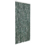 325447 Insect Curtain Green and White 100x220 cm Chenille