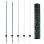 Fence with Posts Green 1.4 x 10 m Steel 3335985
