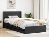 Bed Frame with Storage and Headboard Black 100 x 200 cm 3414330