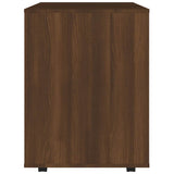 Rolling Cabinet Brown Oak Engineered Wood Medium Rollable 815971