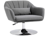 Swivel Linen Fabric Accent Chair for Living Room Contemporary Vanity Armchair with Adjustable Height T3398P328132