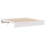 Bookcase Bed without Mattress White 180x200cm Super King Solid Wood Pine 3322400