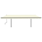 Manual Retractable Awning with Posts 6x3 m Cream 3070197