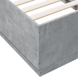 Bed Frame with LED without Mattress Concrete Grey 75x190 cm Small Single 3209670