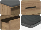 Hall Bench with Cushion with Shelf Artisan Oak 100 x 38 x 46 cm 891471