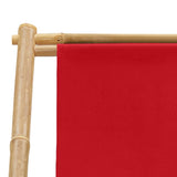 313020 Deck Chair Bamboo and Canvas Red