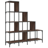Bookcase Brown Oak 122x30x132 cm Engineered Wood and Metal 845445