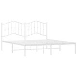 Metal Bed Frame without Mattress with Headboard White 180x200cm 373842