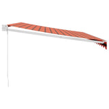 Retractable Awning Orange and Brown 4.5x3 m Fabric and Aluminium 3154444