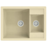 Kitchen Sink with Overflow Hole Double Basins Beige Granite 147087