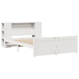 Bookcase Bed without Mattress White 150x200cm King Size Solid Wood Pine 3322440
