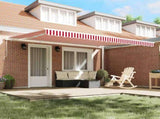 Retractable Awning Red and White 450 x 350 x 165 cm 3331097