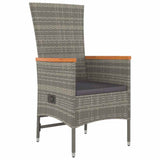 Garden Dining Set with Cushion 5 pcs Grey Poly Rattan 3379446