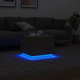 ZNTS Coffee Table with LED Lights Sonoma Oak 50x50x40 cm 839870