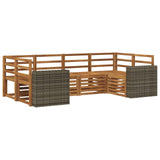 Sectional Sofa Set 6 pcs Natural Solid Acacia Wood 3384785
