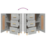 812226 Sideboard Concrete Grey 69,5x34x90 cm Engineered Wood