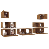 7 Piece TV Cabinet Set Smoked Oak Engineered Wood 3120287