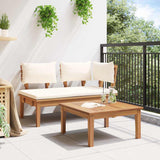 Garden Bench 2 pcs Brown Solid Teak wood 42006397