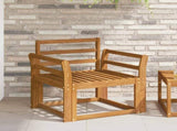 Outdoor Sofa Solid Acacia Wood Natural 3436231