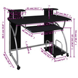 Computer Desk Black 110x52x88.5 cm Engineered Wood 20582