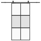Sliding Door with Hardware Set Black 102.5x205 cm Tempered Glass 3375965