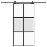 Sliding Door with Hardware Set Black 102,5x205 cm Tempered Glass 3375965