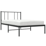 Metal Bed Frame without Mattress with Headboard Black 90x200cm 352473