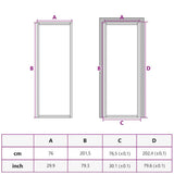 Home Door 76 x 201.5 x 3.5 cm Aluminium and Tempered Glass 42025243