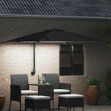Garden Parasol Black 248.5 x 247.5 x 160 cm Polyester and Steel 42003257