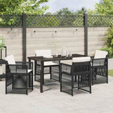 Garden Dining Set 5 pcs Black Powder-Coated Steel 3380646